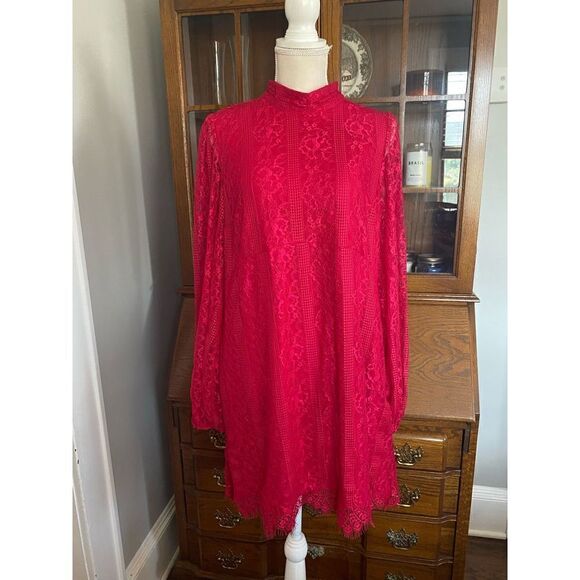 Anthropologie - Maeve Open-Back Lace Mini Dress - Picture 4 of 11